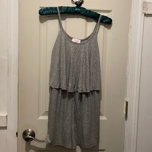 Pink Lily Grey Romper NWOT
